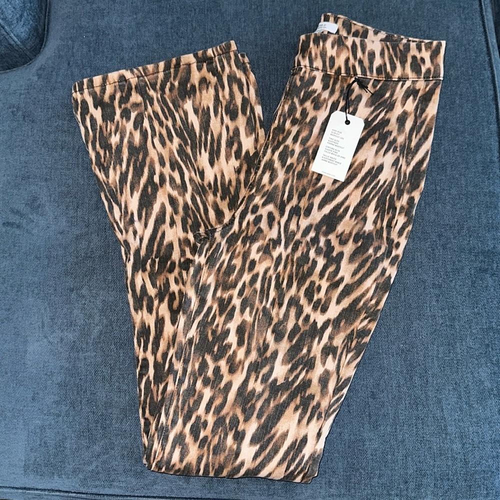 Forever 21 Animal Print Bootcut Jeans